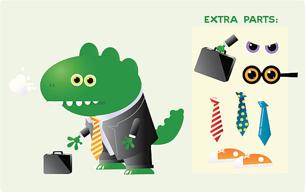 Lizard/Dinosaur Businessman vector art illustration