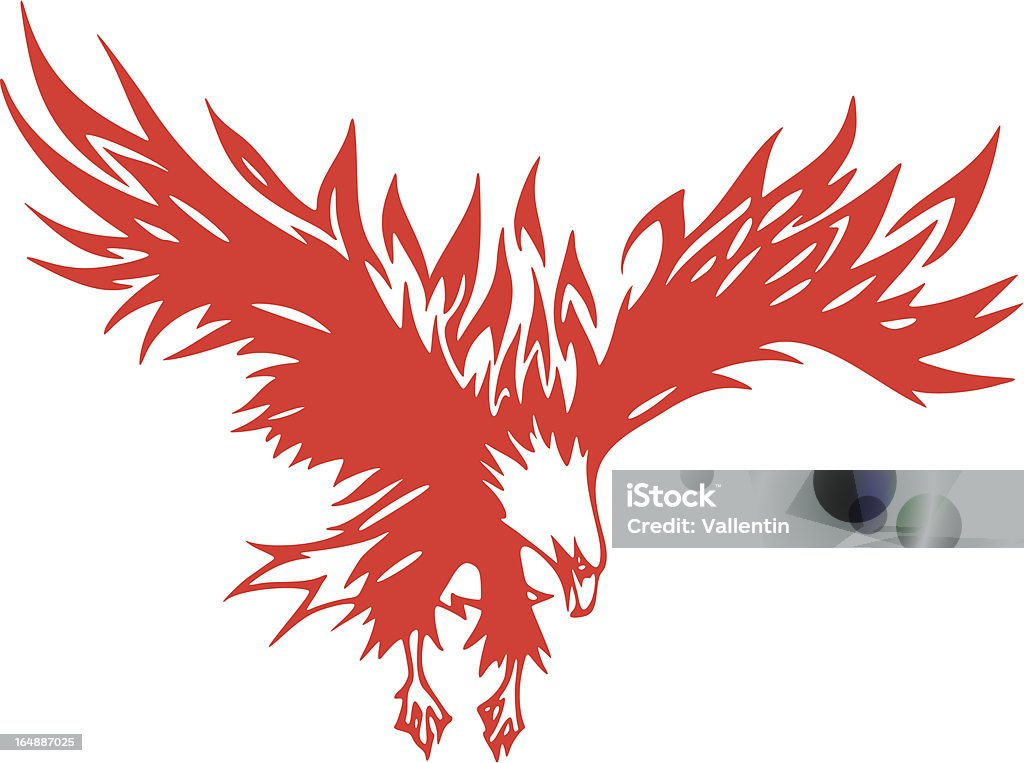 Eagle en flammes véhicule image (vecteur - clipart vectoriel de Aile d'animal libre de droits