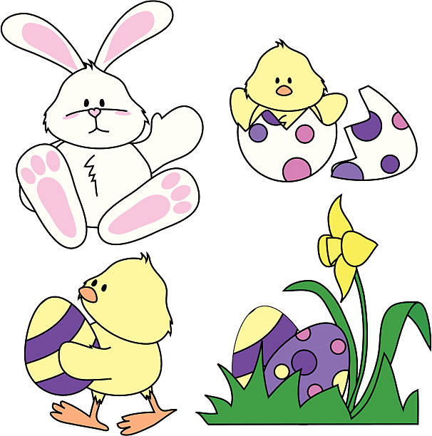 Bunny & Poussin 2 - Illustration vectorielle