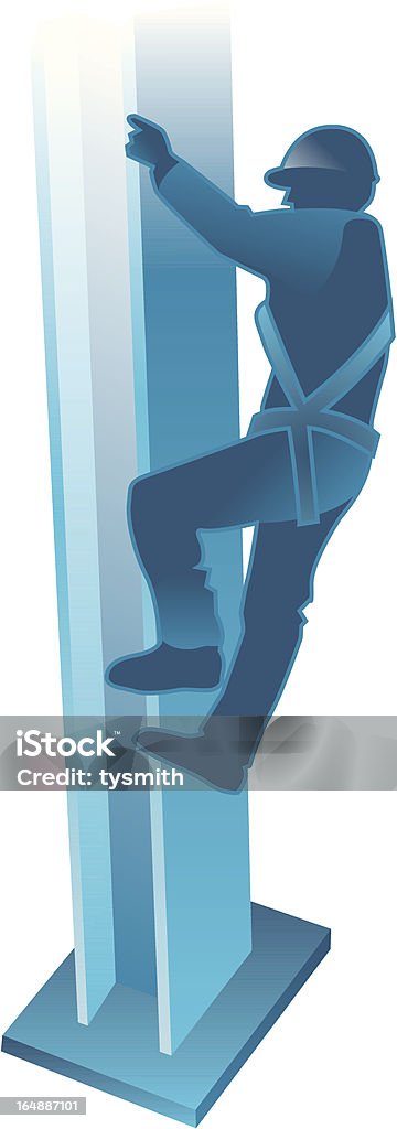 Człowiek na wiązki z Uprząż bezpieczeństwa - Grafika wektorowa royalty-free (Bezpieczeństwo i higiena pracy)