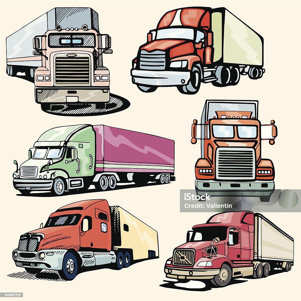 Camión ilustraciones XXXVI: Highway camiones (Vector - arte vectorial de Camión articulado libre de derechos