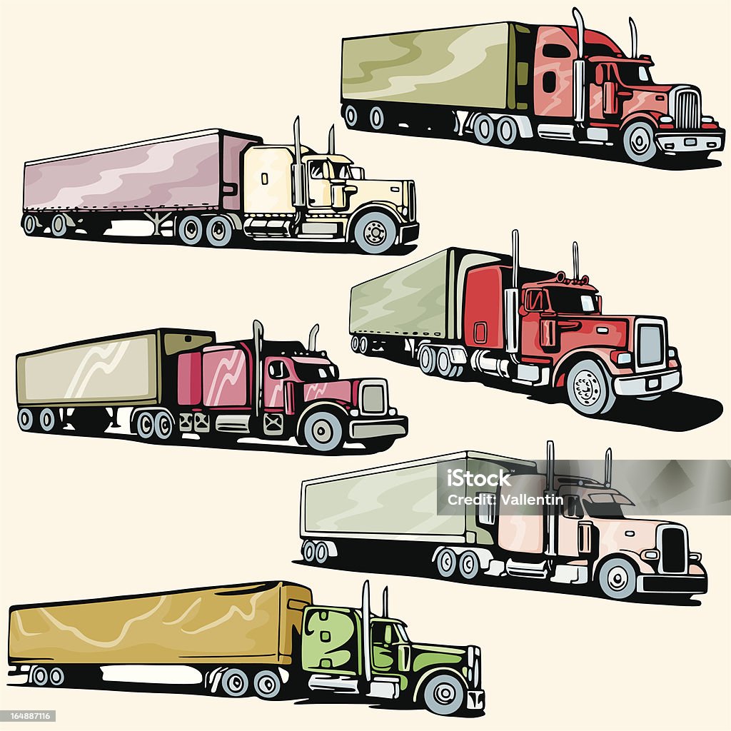 Camion Illustrations XXXVIII: Autoroute CAMIONNETTES (vecteur - clipart vectoriel de Remorque libre de droits