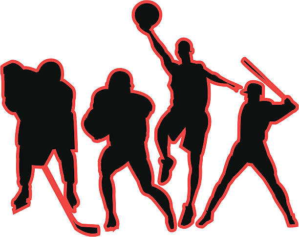Sports Action Figures vector art illustration