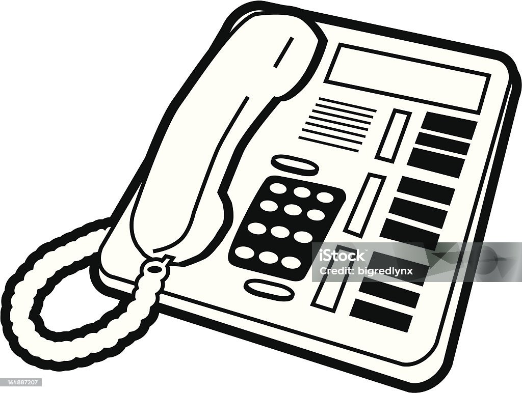 Office Phone Icon-style image of a generic office phone Black And White stock vector