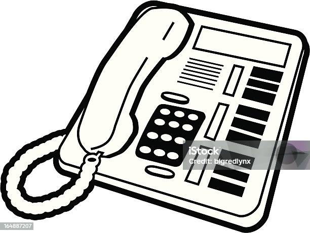 Office Phone Stock Illustration - Download Image Now - Black And White, Business, Business Meeting