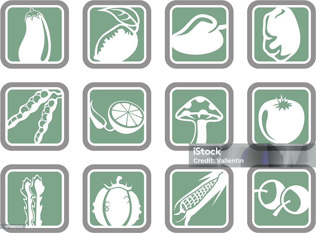 Vektor-Icons: Gemüse - Lizenzfrei Abstrakt Vektorgrafik