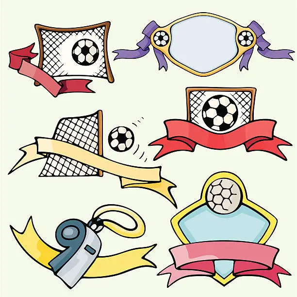 Vector illustration of Sport Emblems IX: Soccer I (Vector)