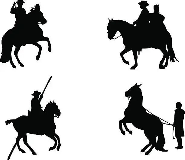 Vector illustration of Equestrian Sports: Iberian