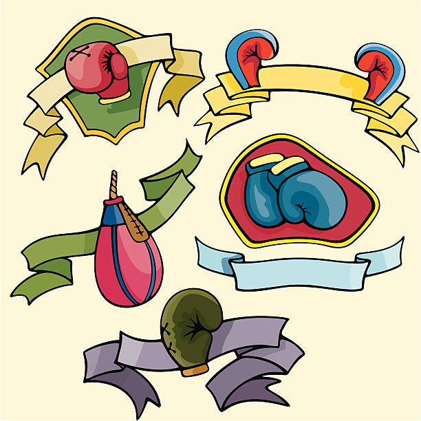 illustrazioni stock, clip art, cartoni animati e icone di tendenza di sport emblemi xiii: pugilato (vettore - political rally