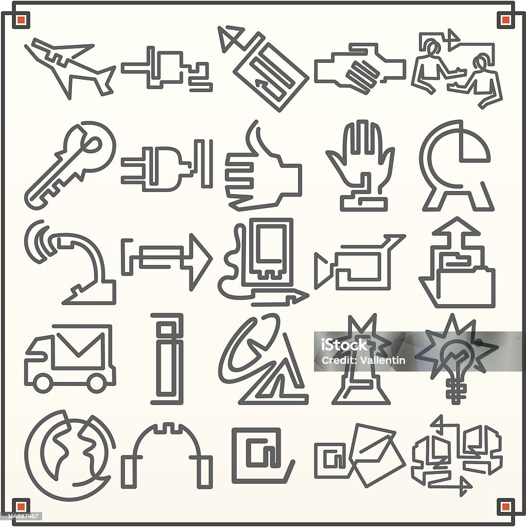 Durchgehende Linie Symbole: Kommunikation II (Vektor - Lizenzfrei Akte Vektorgrafik