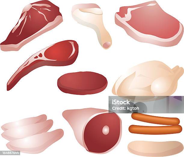 Rohes Fleisch Stock Vektor Art und mehr Bilder von Fleisch - Fleisch, Fleischer, Ganzkörperansicht