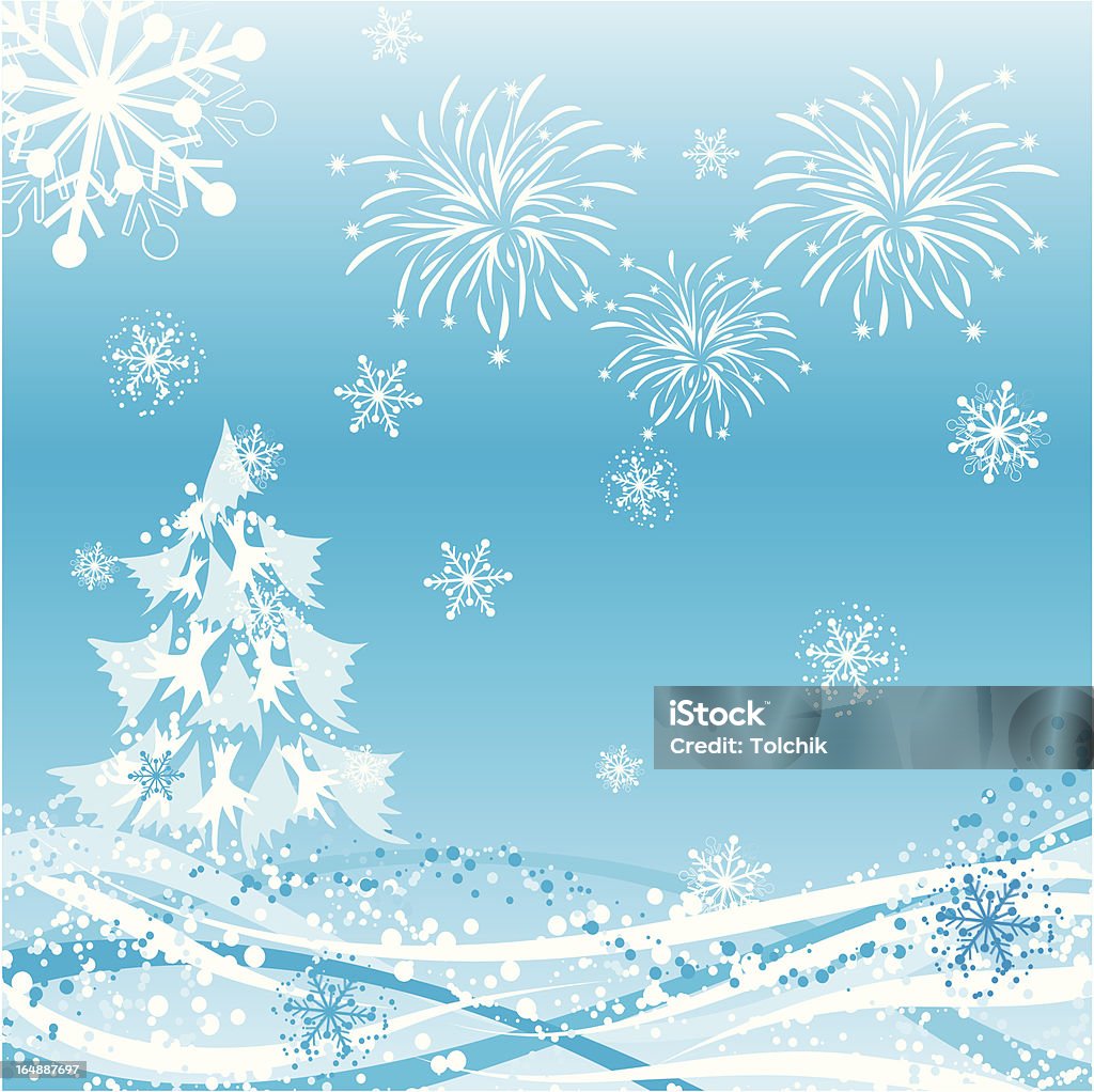 Zimowe tło, grafika wektorowa - Grafika wektorowa royalty-free (Abstrakcja)