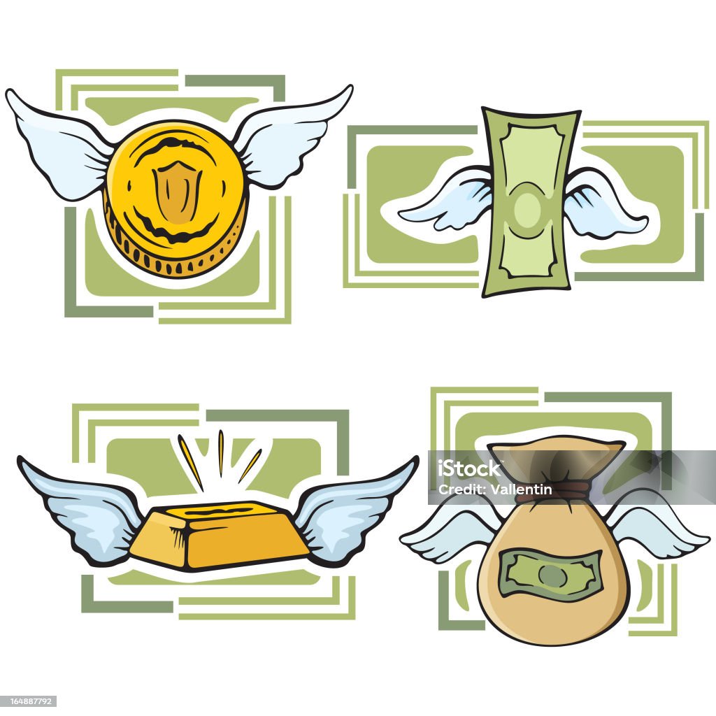 Dinero ilustración serie: Flying dinero (Vector - arte vectorial de Actividades bancarias libre de derechos