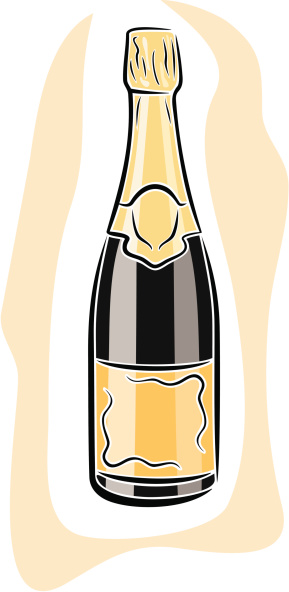 Illustration of a champagne bottle.