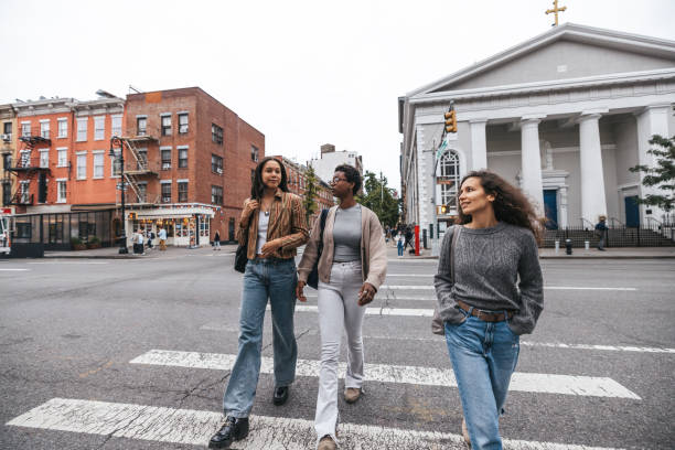 istock Three students walking in the West Village, NY 1648880367