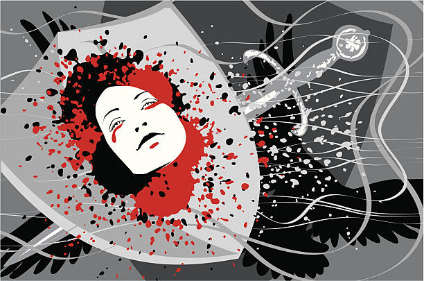 ilustrações de stock, clip art, desenhos animados e ícones de cabeça no sangue - playbill