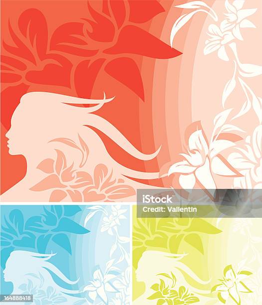 Floral Background Series Stock Illustration - Download Image Now - Adult, Beautiful Woman, Beauty