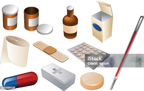 Kit Di Primo Soccorso Illustrazione Vettoriale Isometrica - Immagini vettoriali stock e altre immagini di Antibiotico