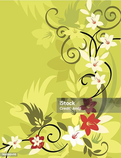 플로럴 야생조류 배경기술 시리즈 꽃-식물에 대한 스톡 벡터 아트 및 기타 이미지 - 꽃-식물, 꽃무늬, 나뭇가지