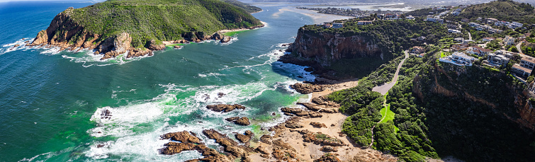 Aerial view of Knysna Heads in Knysna, Garden Route, South Africa, Africa