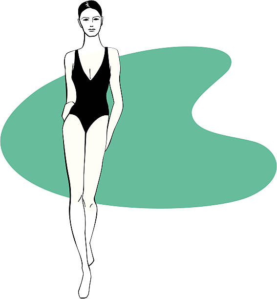 swimsuit 모델 - odltimer handcarves beauty and health sports and fitness stock illustrations