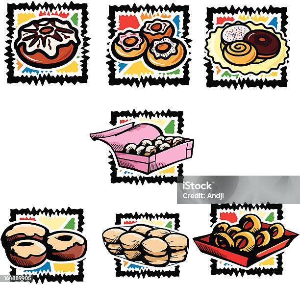 Comida Rápida I Doughnuts Vector - Arte vetorial de stock e mais imagens de Alimentação Não-saudável - Alimentação Não-saudável, Almoço, Arranjar
