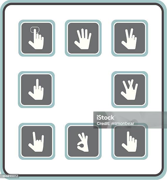 Icona Vector Set Palm - Immagini vettoriali stock e altre immagini di Astratto - Astratto, Clip art, Comunicazione