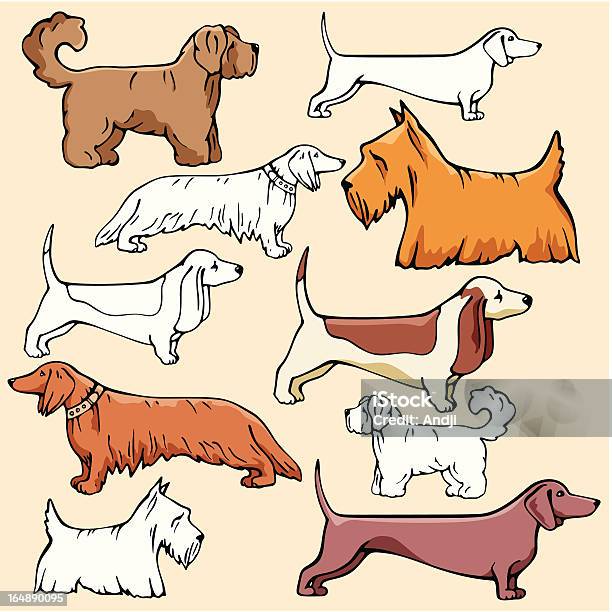 Haustier Illustrationen Xi Hunde Vektor Stock Vektor Art und mehr Bilder von Dackel - Dackel, Schwarz - Farbe, Vektor