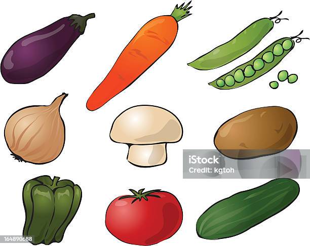 Légumes Illustration Vecteurs libres de droits et plus d'images vectorielles de Aliment - Aliment, Aliment cru, Aliments et boissons