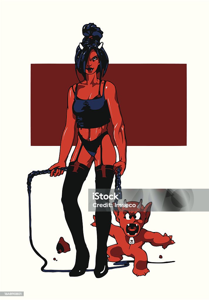 succubus et petit ami - clipart vectoriel de Femme fatale libre de droits