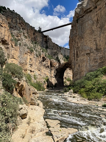 Under the suspended bridge Sidi M’Cid in Constantine, Algeria