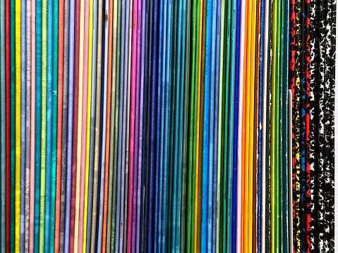 Colorful brochures in a row