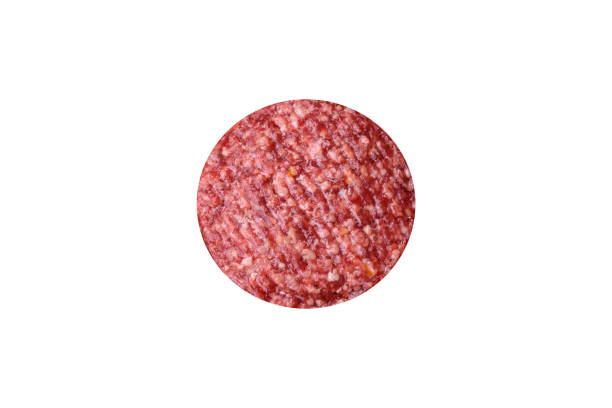 istock Fresh raw ground beef burger patty with salt and spices 1648912741