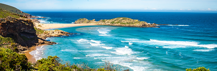 View of the hike from Robberg Nature Reserve in the Western Cape province, South Africa. High quality photo