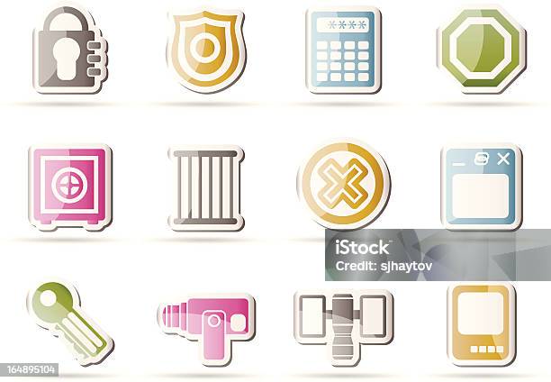 Sicherheit Und Business Icons Stock Vektor Art und mehr Bilder von Begrenzung - Begrenzung, Büro, Code