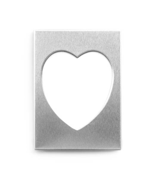 Silver frame in shape of heart