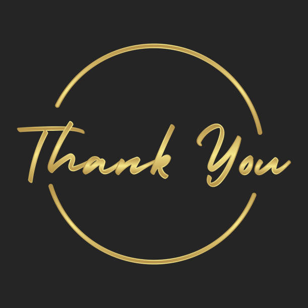 istock Thank you calligraphic lettering text inside a golden circle frame. Elegant golden style. 1648967176