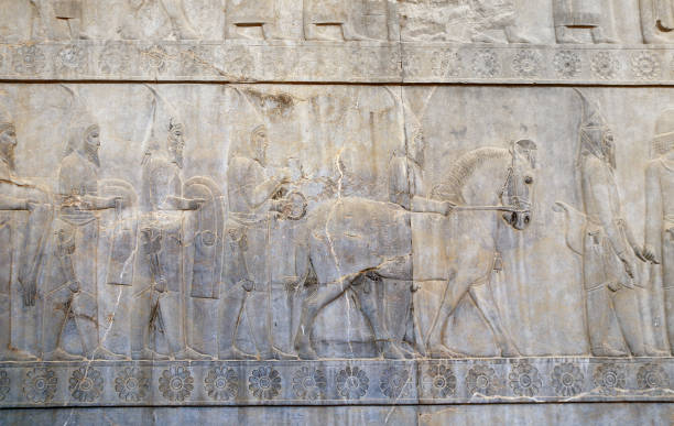 istock Ancient wall with bas-relief with assyrian foreign ambassadors with gifts and donations, Persepolis, Iran 1648967686