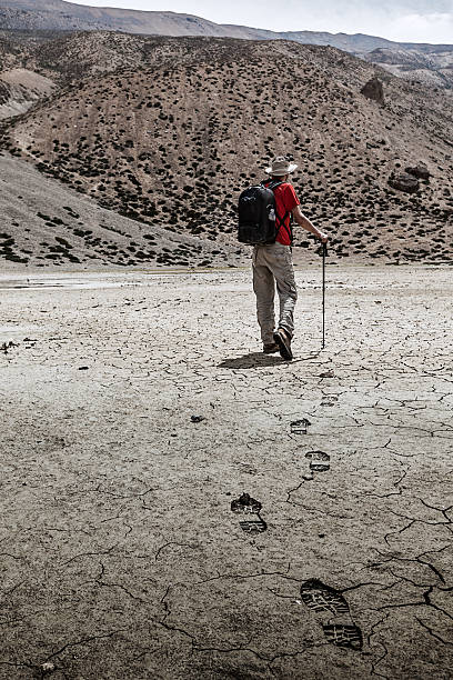 istock Mountaineer trekker walking in Himalayas 164898914