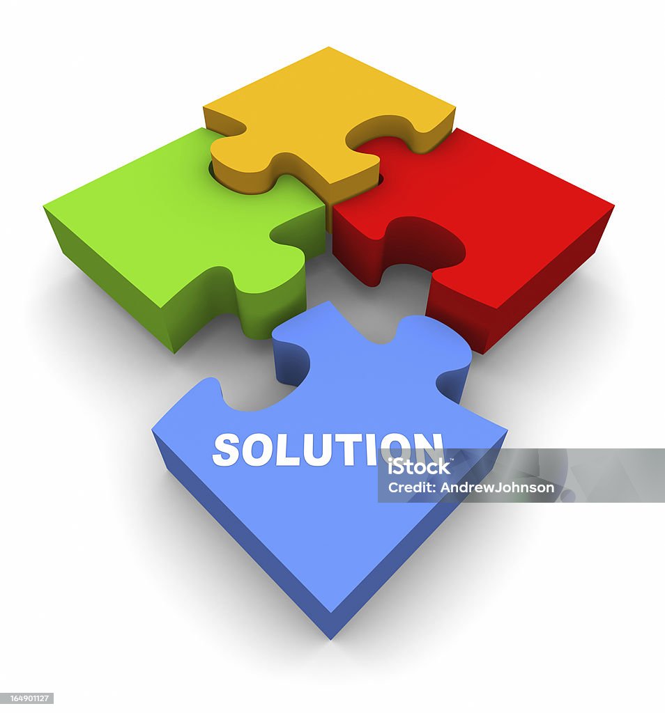 The Solution Jigsaw Puzzle Pattern Stock Photo