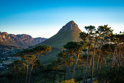 Signal Hill sunset viewpoint over Cape Town in Western Cape, South Africa. High quality photo