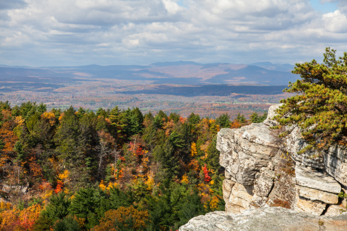The view from Mohonk Mountain with the Catskills in the background in the fall of 2012