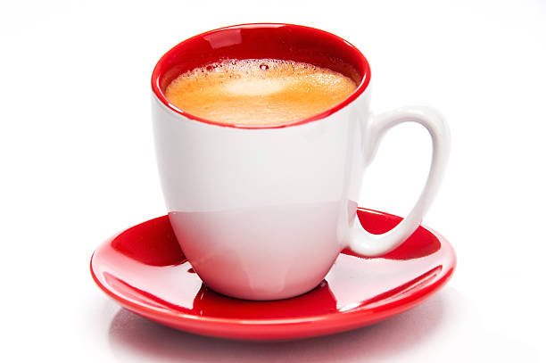 istock Expresso in red and white cup close up 164907425