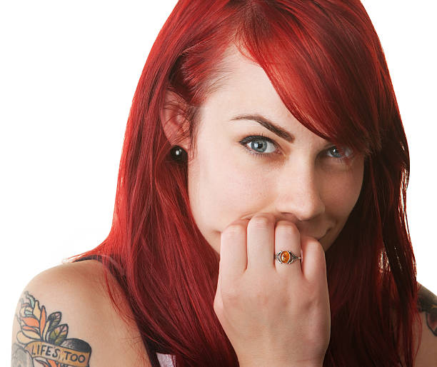 istock Nervous Lady with Hand on Mouth 164908080