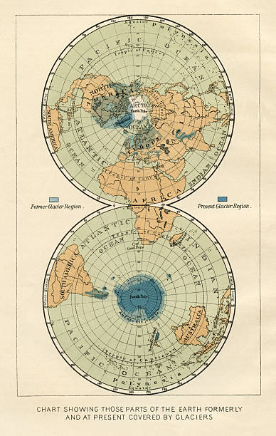 앤틱형 세계지도 - map world map globe old stock illustrations