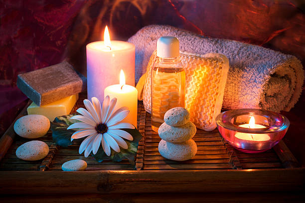 istock Spa candle stone oil soap 164908442