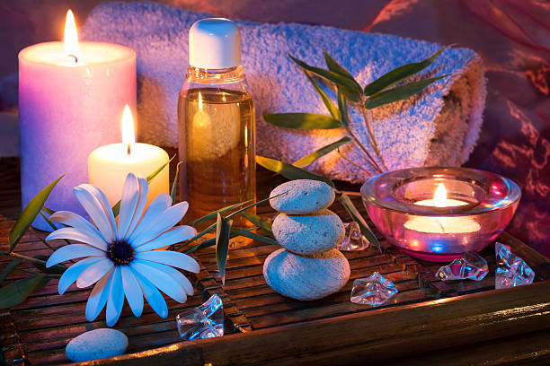 istock Spa candle stone oil bamboo 164908862