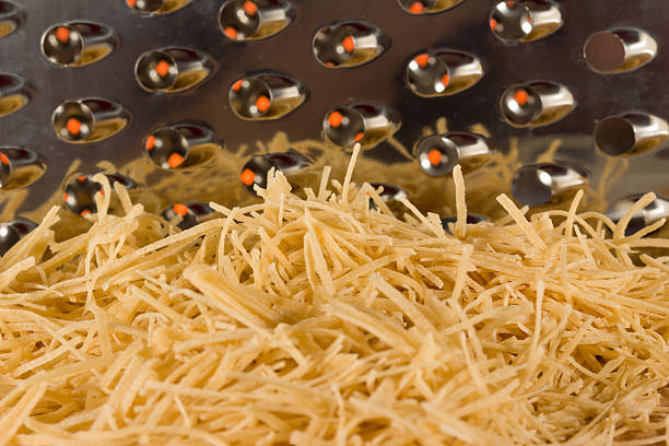 Hand cut thin noodles for soup stock photo