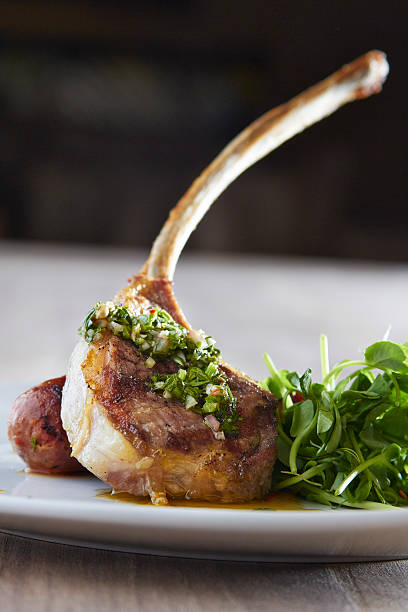 Frenched Lamb Chop stock photo