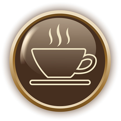 drawing of vector quality coffee retail button. Created by Illustrator CS6. This file of transparent.